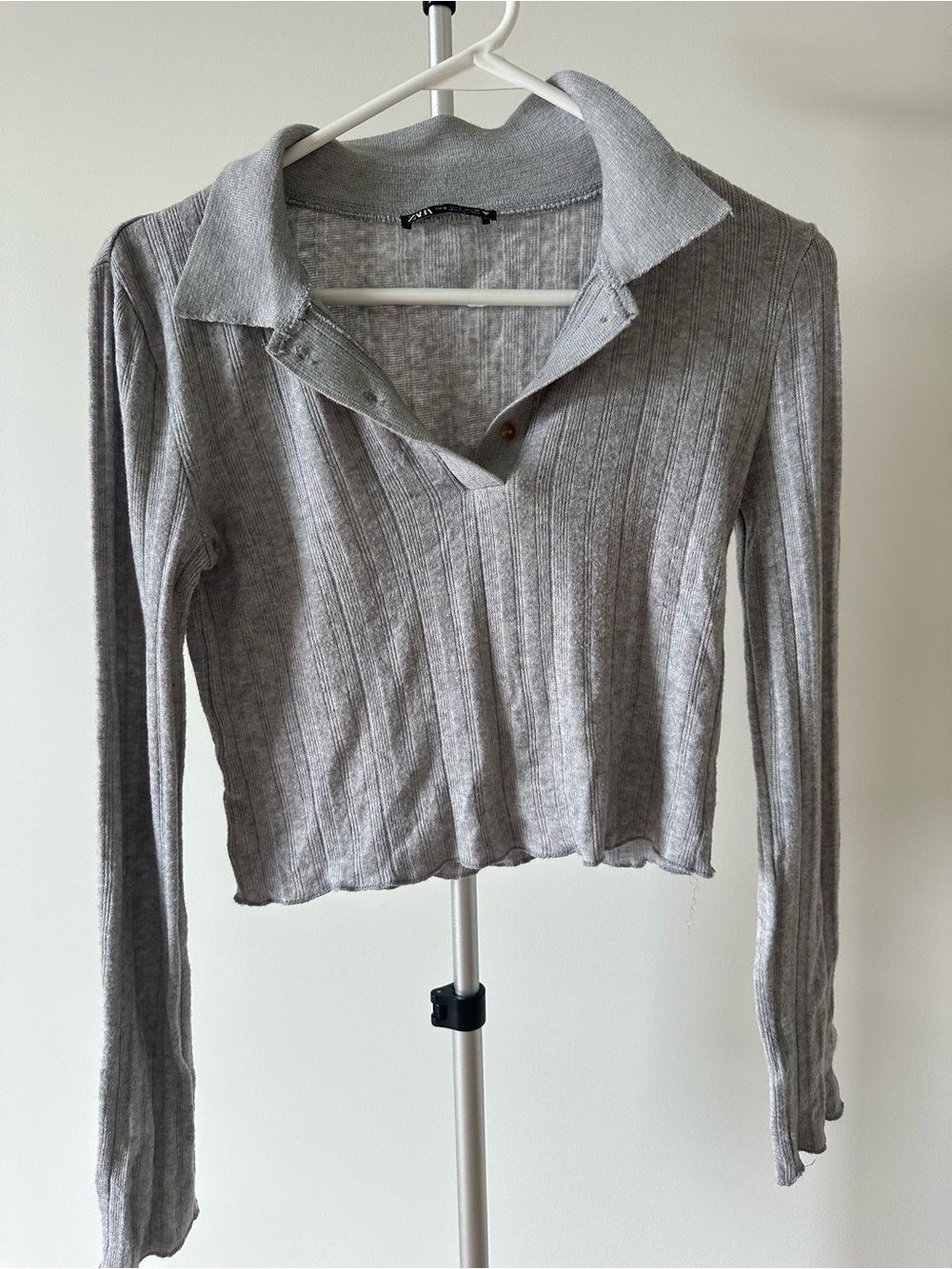 Zara Cropped Knit Polo